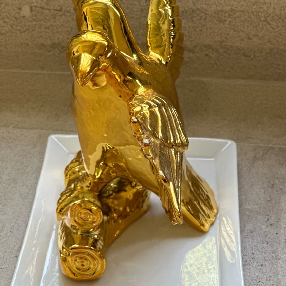 Gold Double-Headed Eagle Figurine tray base perfect for table or bookshelf, keys - Picture 3 of 10